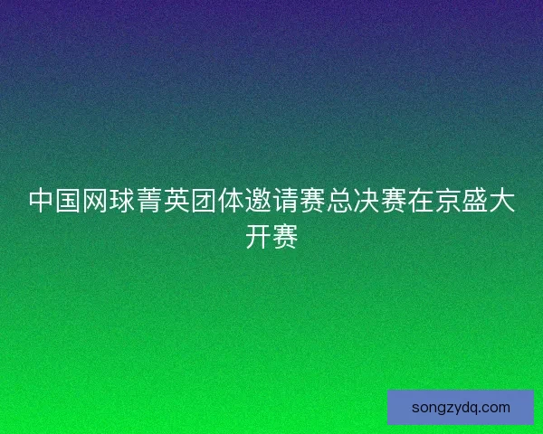 中国网球菁英团体邀请赛总决赛在京盛大开赛